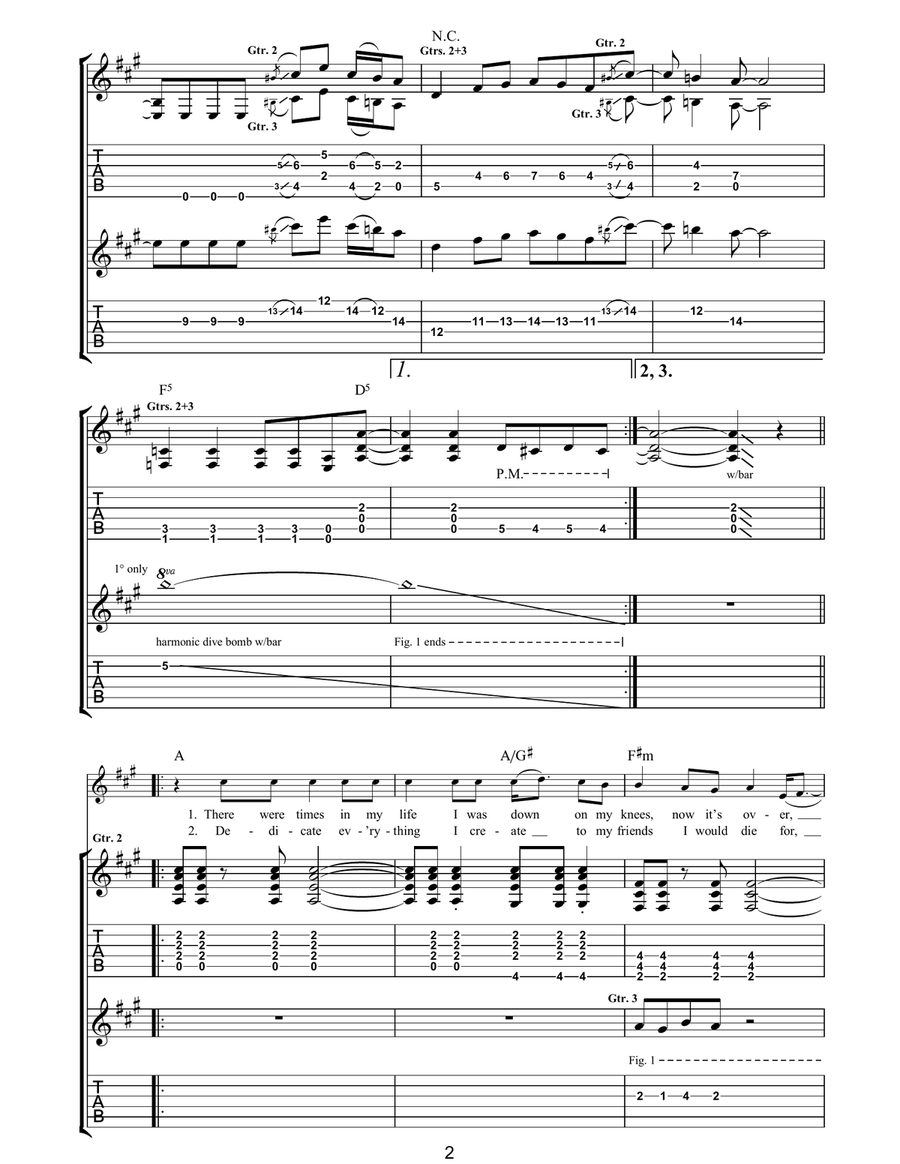 Back In The Picture Back In The Picture Guitar Tablature scores gallery preview page 2