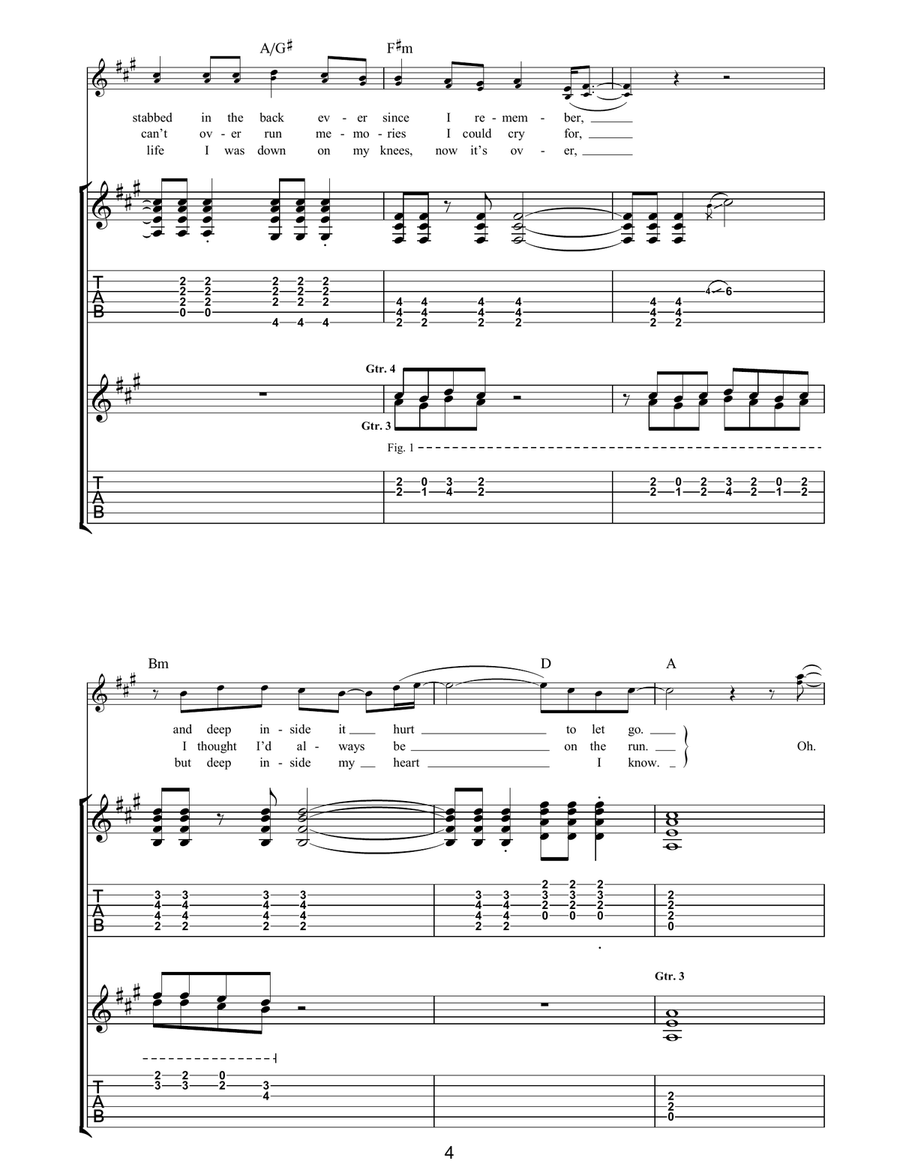 Back In The Picture Back In The Picture Guitar Tablature scores gallery preview page 4