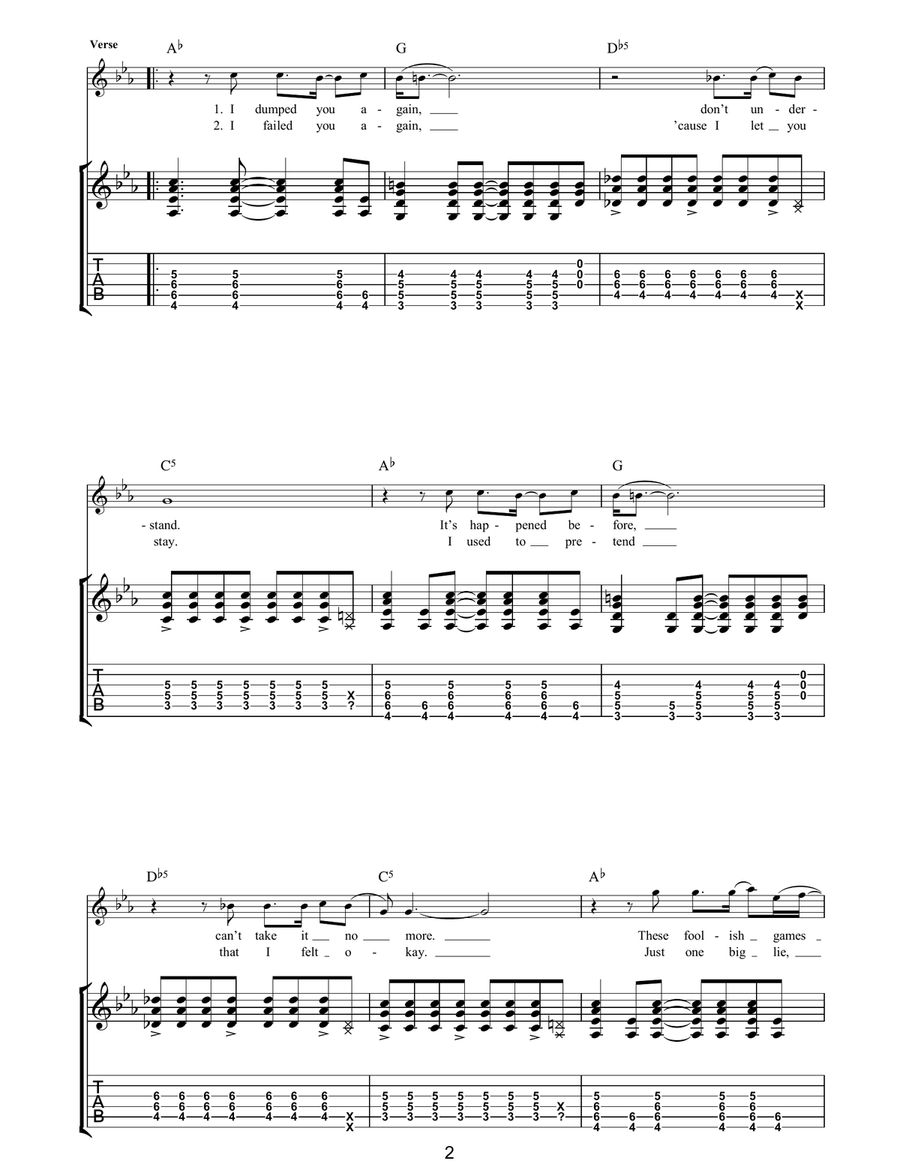 Funeral Song Funeral Song Guitar Tablature scores gallery preview page 2