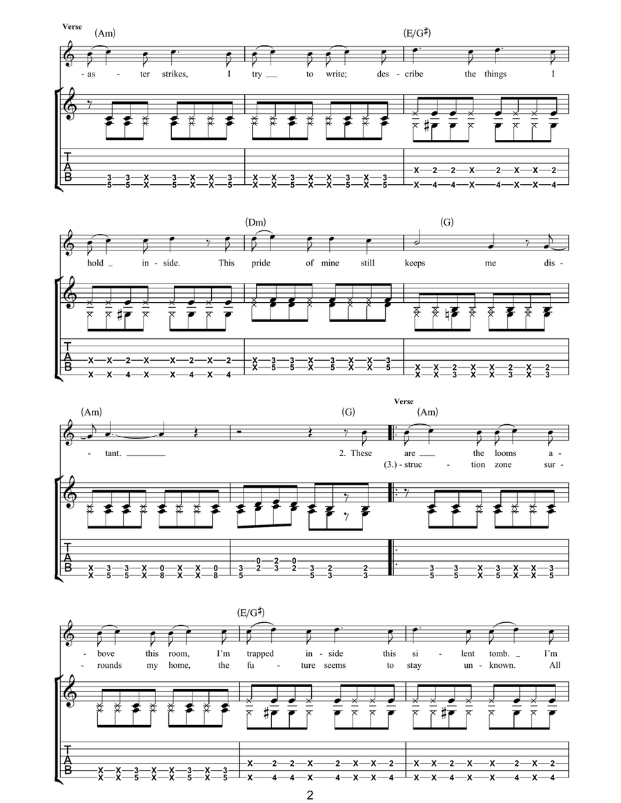 Whatever Whatever Guitar Tablature scores gallery preview page 2