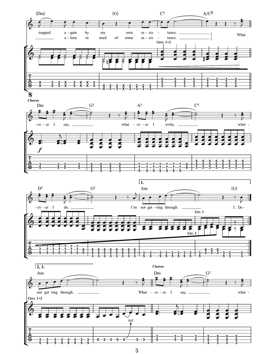 Whatever Whatever Guitar Tablature scores gallery preview page 3