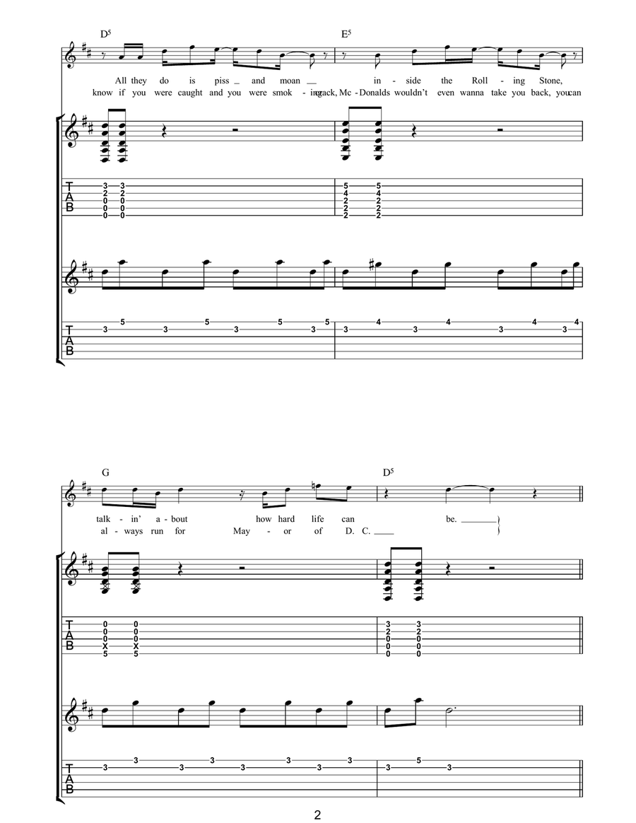Lifestyles Of The Rich And Famous Electric Guitar scores gallery preview page 2