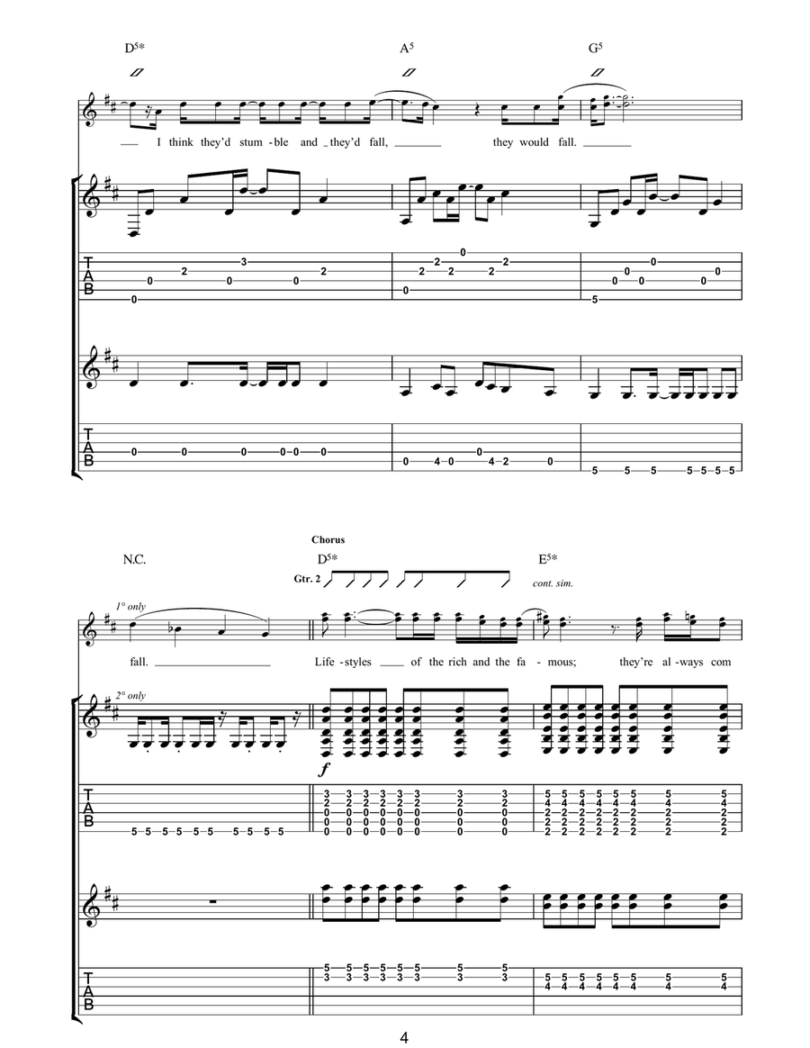 Lifestyles Of The Rich And Famous Electric Guitar scores gallery preview page 4