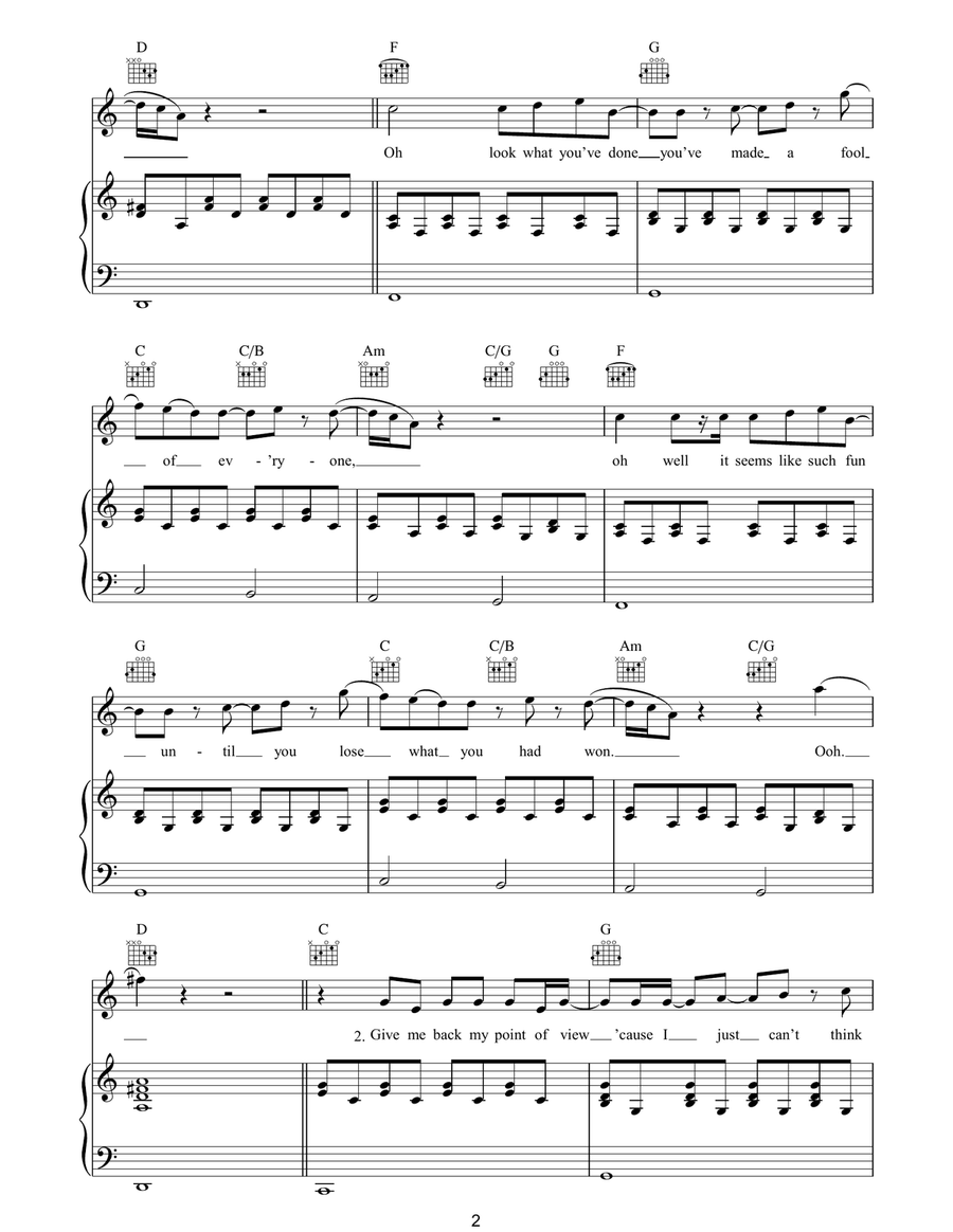 Look What You've Done Look What You've Done Piano, Vocal, Guitar scores gallery preview page 2