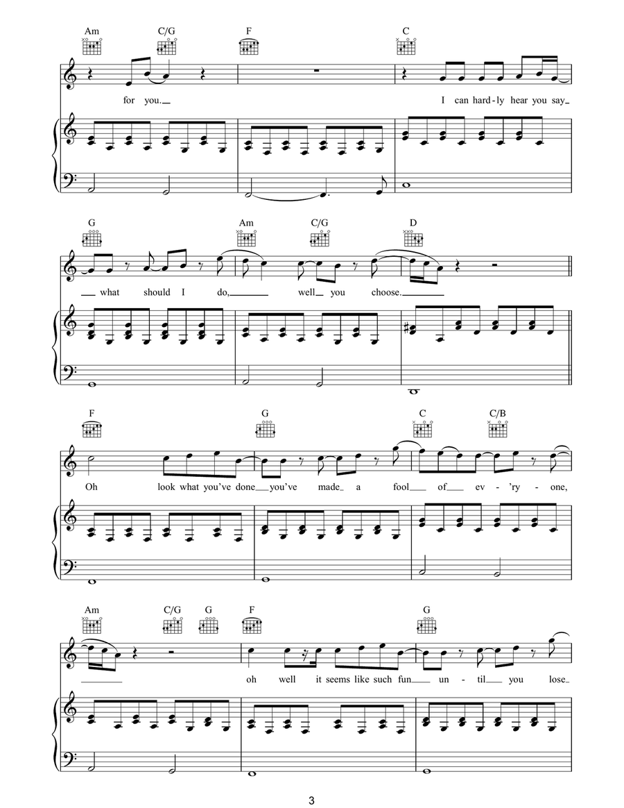 Look What You've Done Look What You've Done Piano, Vocal, Guitar scores gallery preview page 3