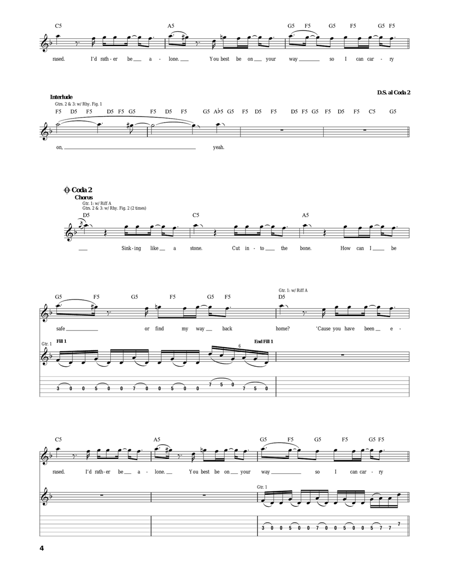 Carry On Carry On Electric Guitar scores gallery preview page 4