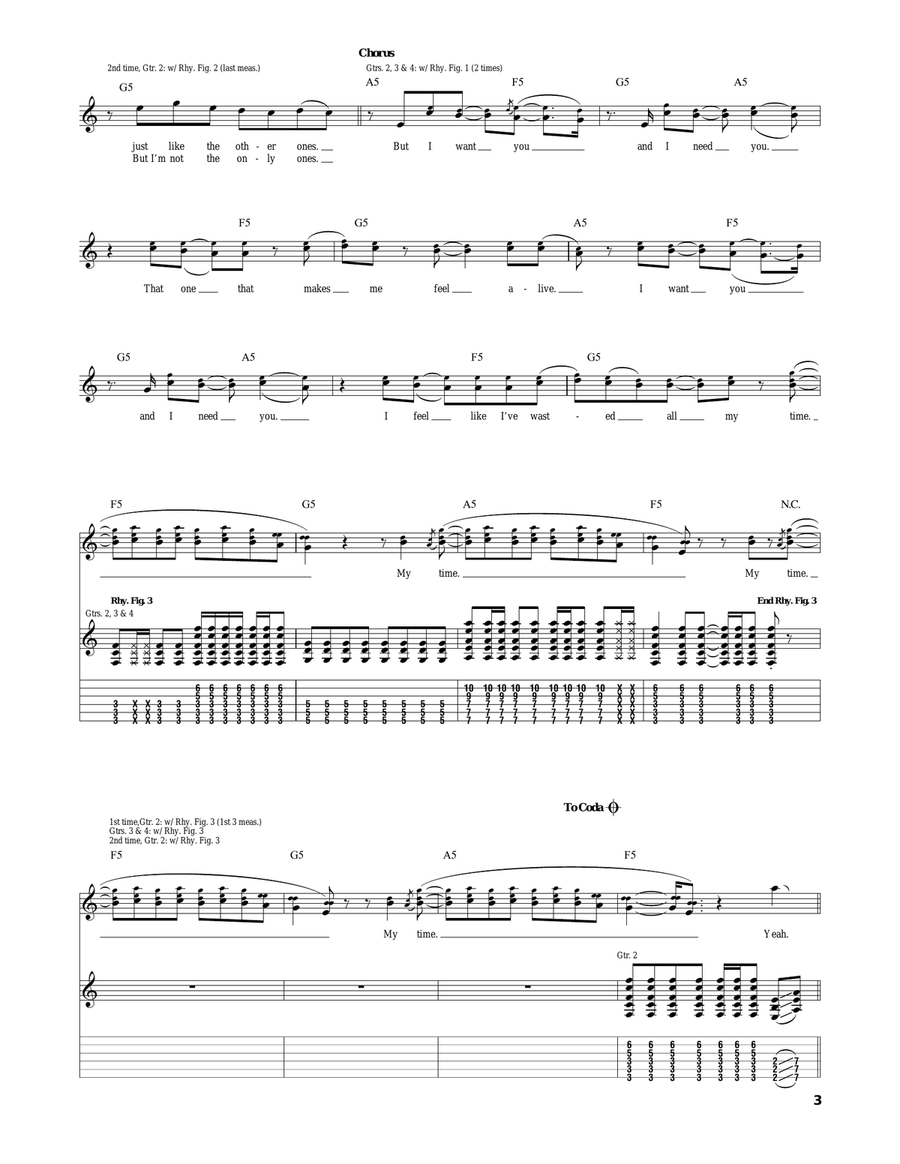 I Want You I Want You Electric Guitar scores gallery preview page 3