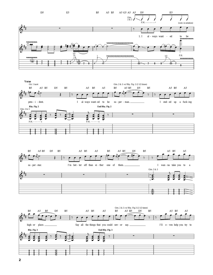 One Night Only One Night Only Electric Guitar scores gallery preview page 2