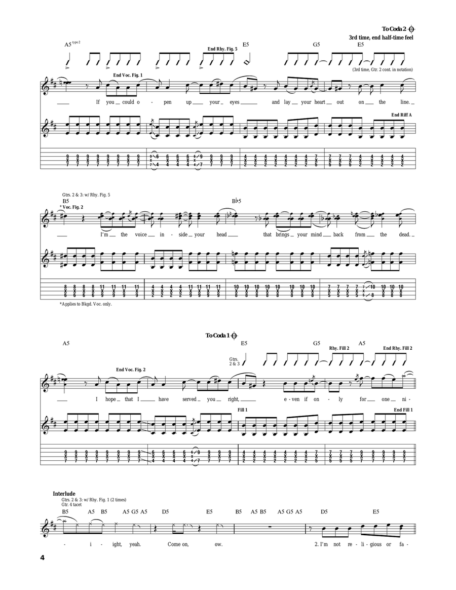 One Night Only One Night Only Electric Guitar scores gallery preview page 4