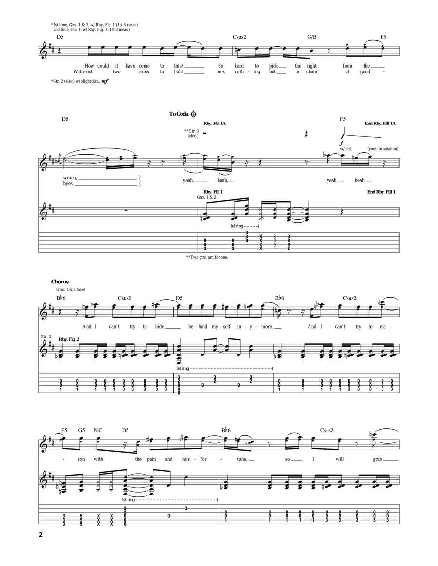 Razor's Edge Razor's Edge Electric Guitar scores gallery preview page 2