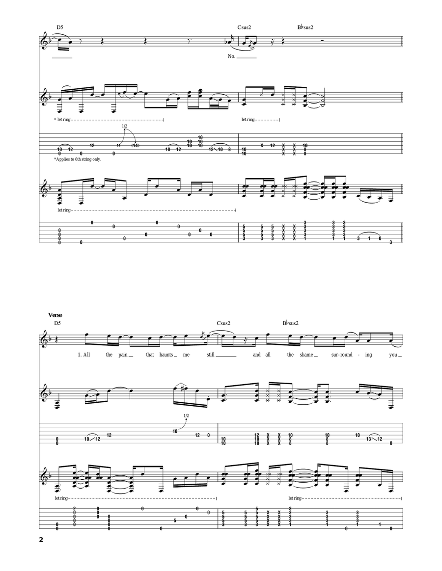 No Regrets (Vol. 2) No Regrets (Vol. 2) Electric Guitar scores gallery preview page 2