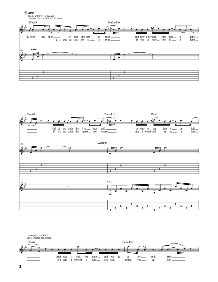 Open Eyes Open Eyes Electric Guitar scores gallery preview page 2