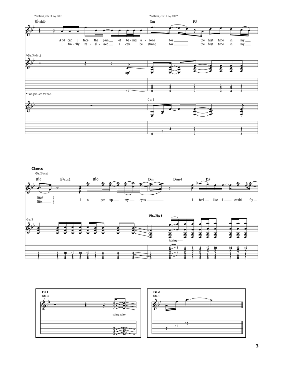 Open Eyes Open Eyes Electric Guitar scores gallery preview page 3