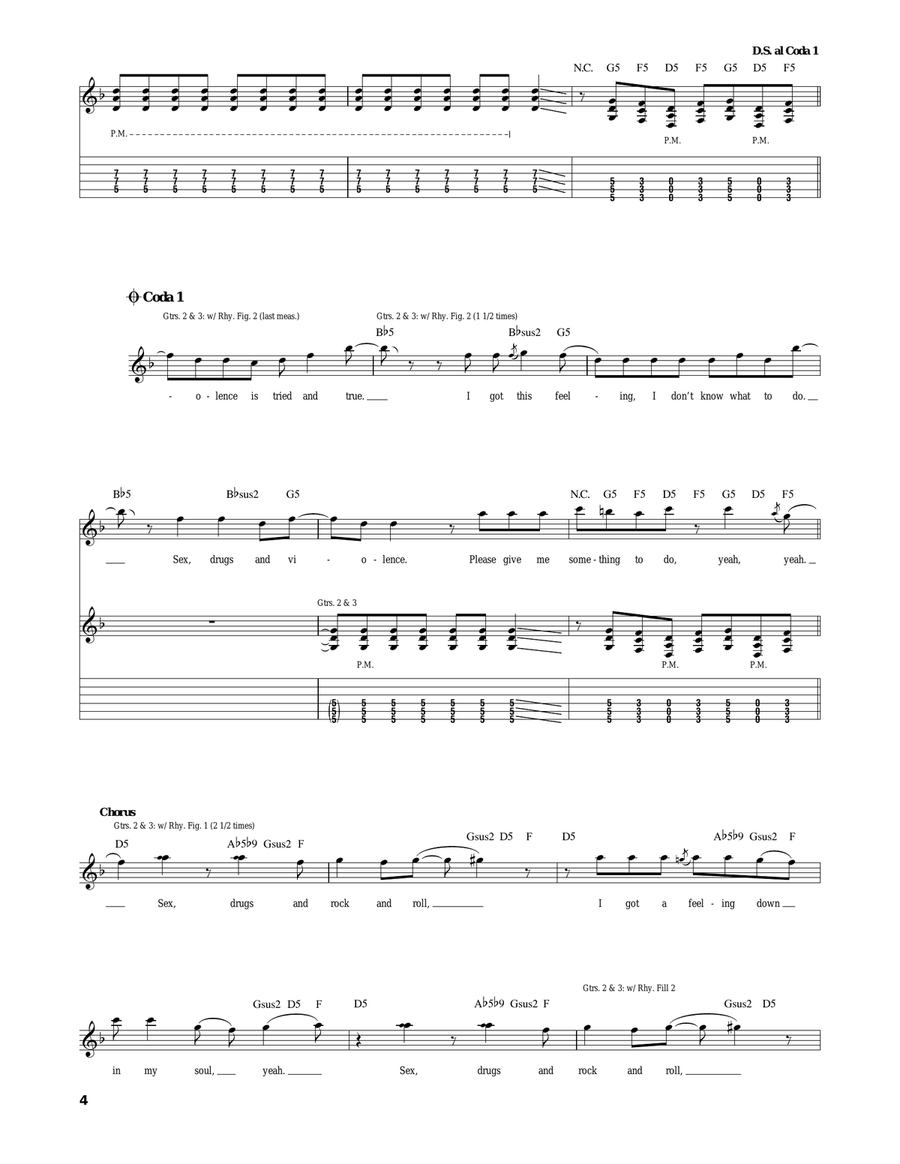 Sex Drugs & Rock N Roll Sex Drugs & Rock N Roll Electric Guitar scores gallery preview page 4
