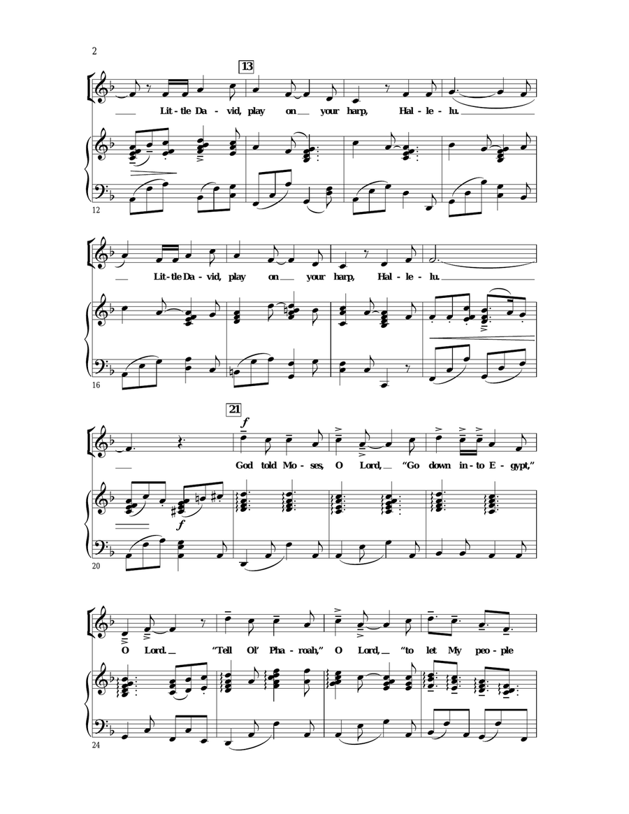 Little David, Play On Your Harp Unison Choir scores gallery preview page 2