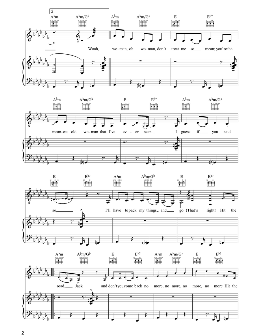 Hit The Road Jack Hit The Road Jack Piano, Vocal, Guitar scores gallery preview page 2
