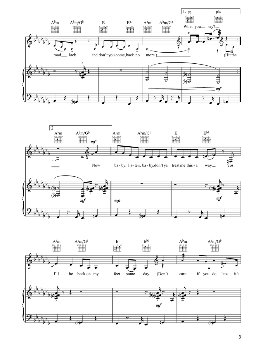 Hit The Road Jack Hit The Road Jack Piano, Vocal, Guitar scores gallery preview page 3