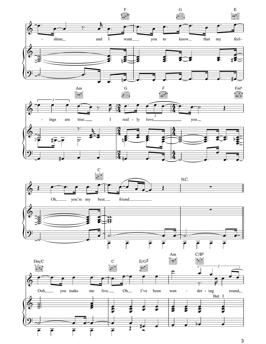 You're My Best Friend You're My Best Friend Piano, Vocal, Guitar scores gallery preview page 3