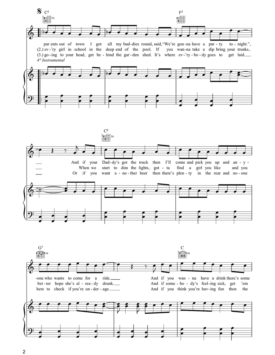 Saturday Night Piano, Vocal, Guitar scores gallery preview page 2