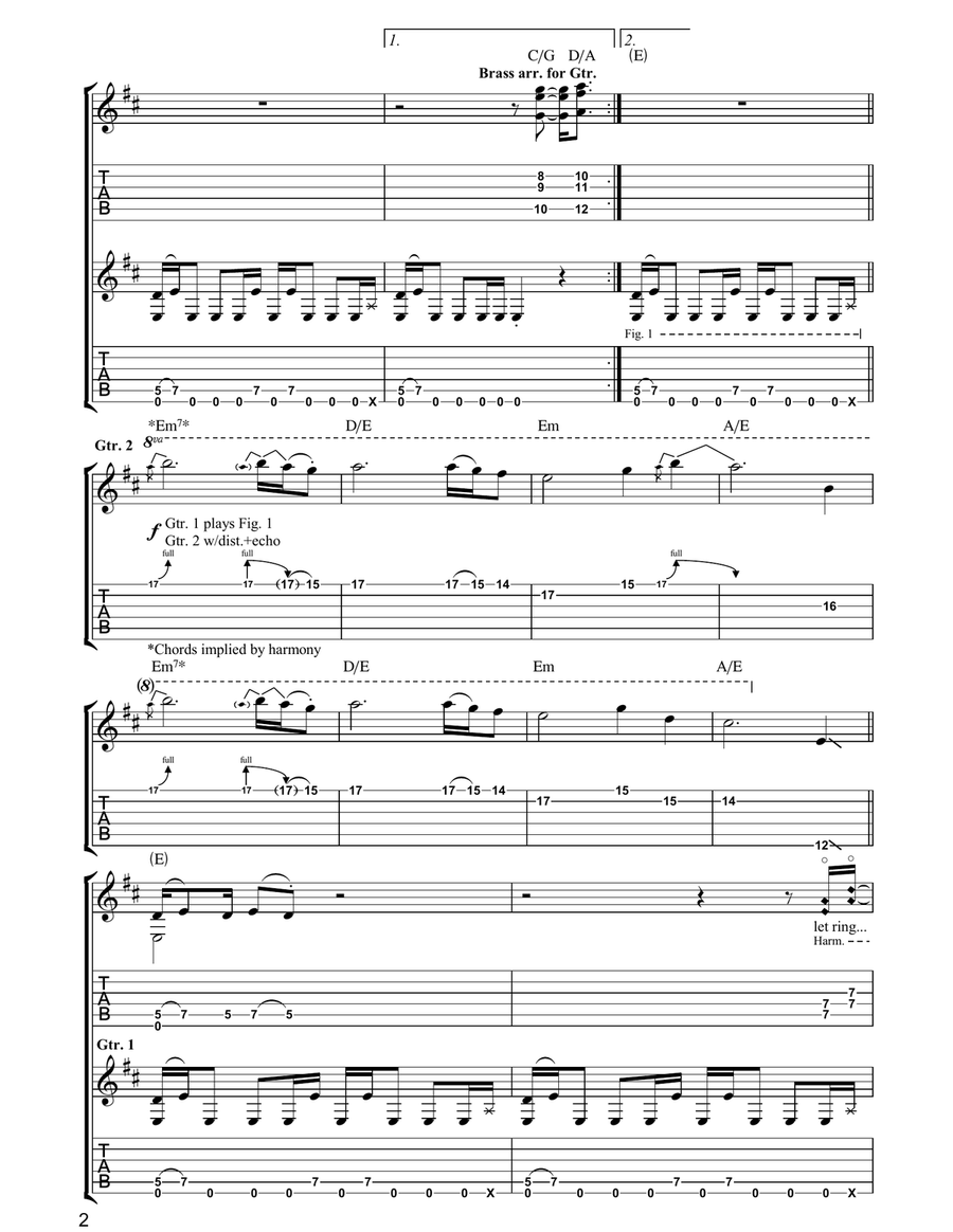 Battle Without Honor Or Humanity Guitar Tablature scores gallery preview page 2