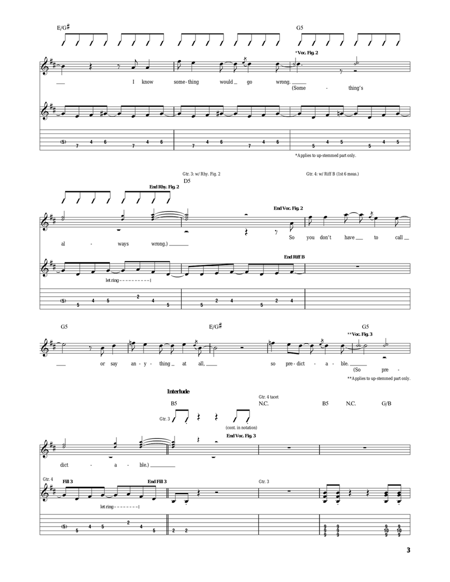 Predictable Predictable Acoustic Guitar scores gallery preview page 3