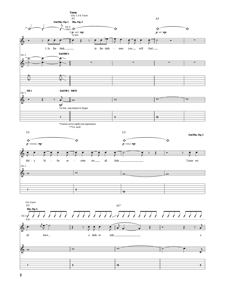Secrets Secrets Acoustic Guitar scores gallery preview page 2