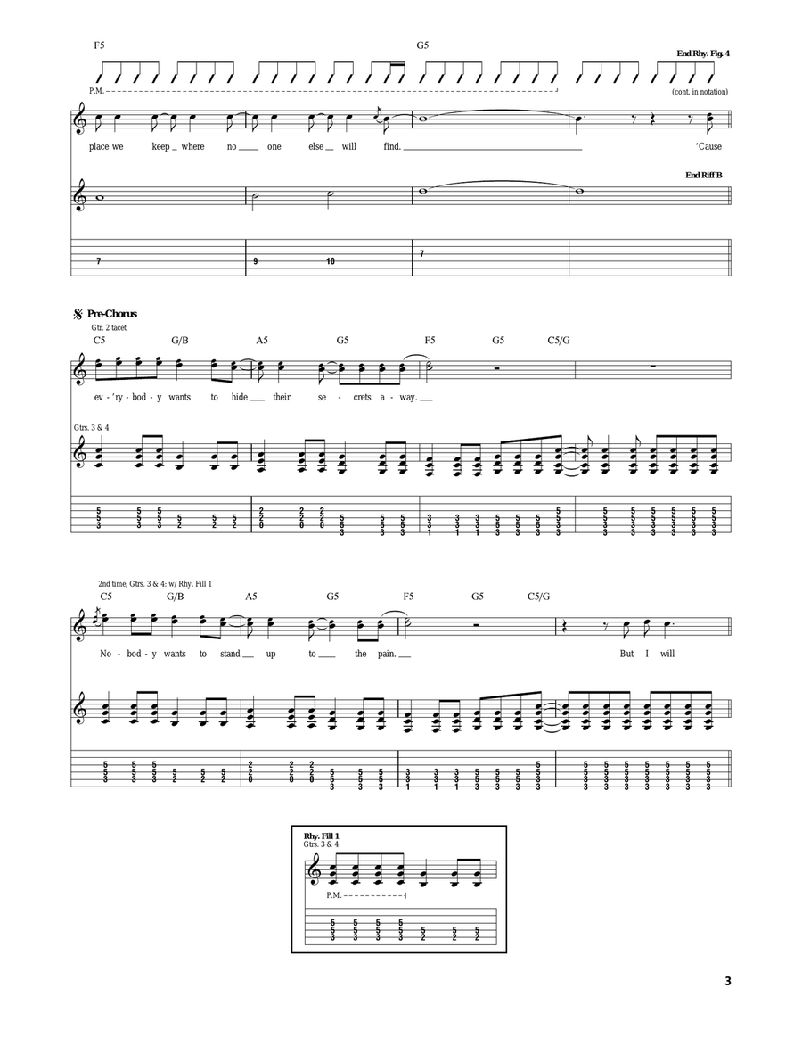 Secrets Secrets Acoustic Guitar scores gallery preview page 3
