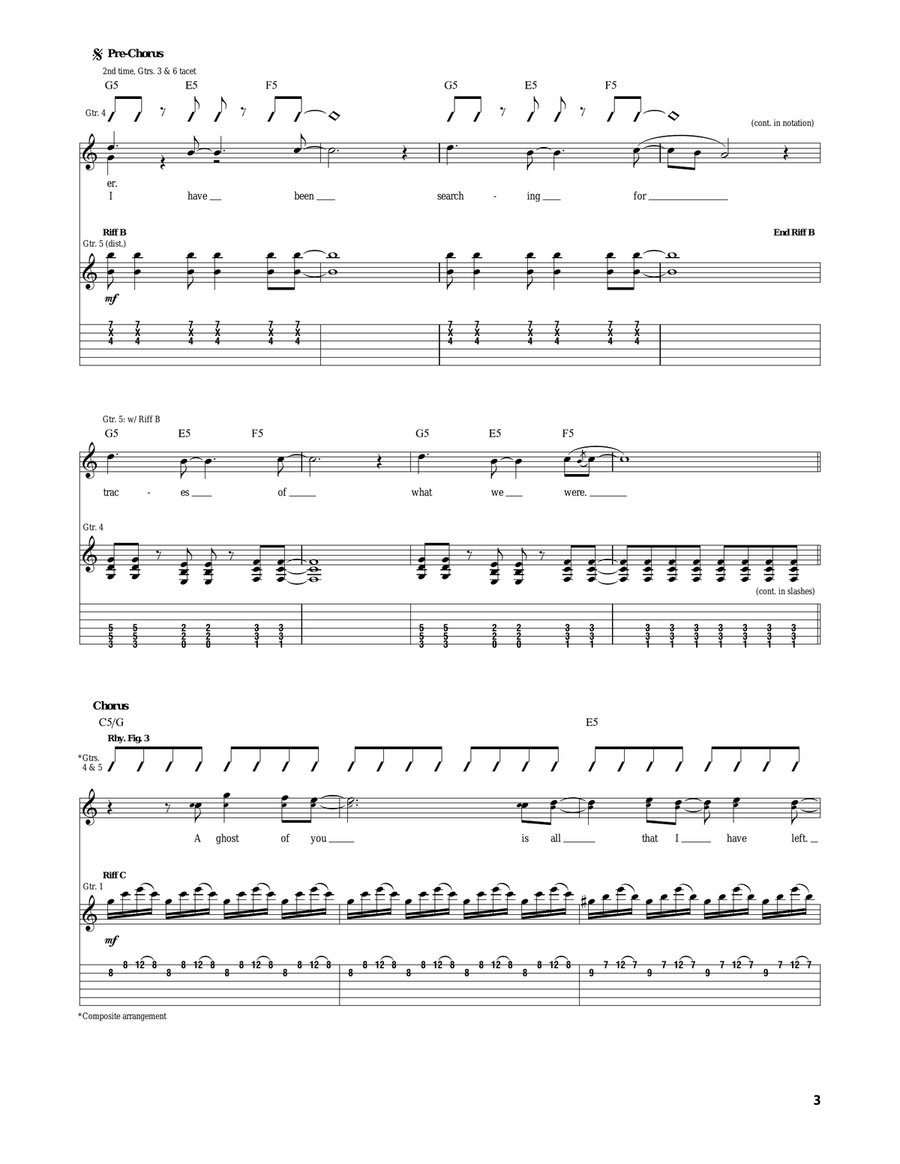Ghost Of You Ghost Of You Acoustic Guitar scores gallery preview page 3