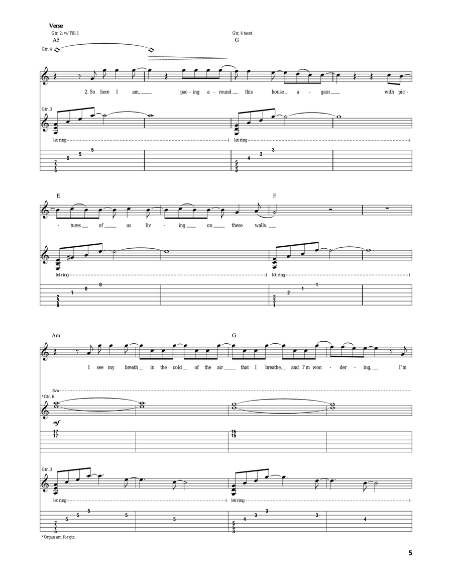 Ghost Of You Ghost Of You Acoustic Guitar scores gallery preview page 5