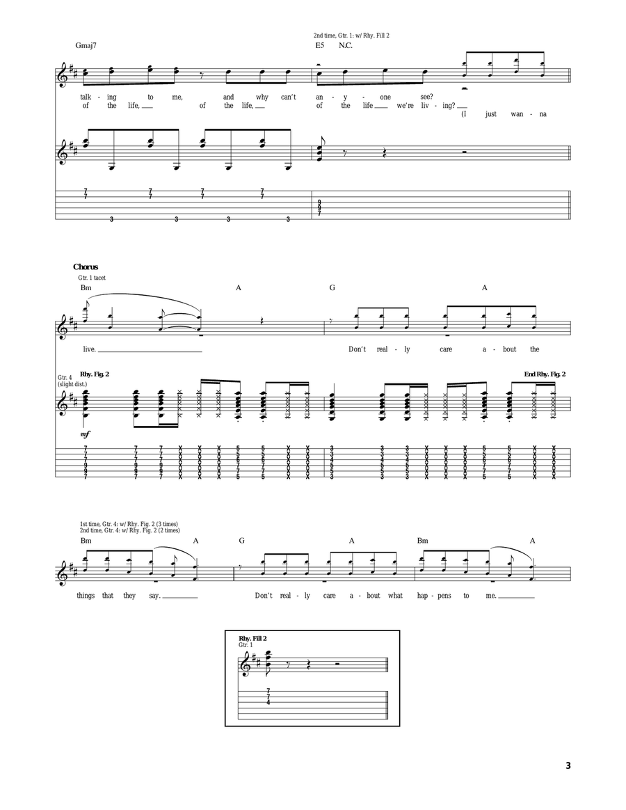I Just Wanna Live I Just Wanna Live Acoustic Guitar scores gallery preview page 3
