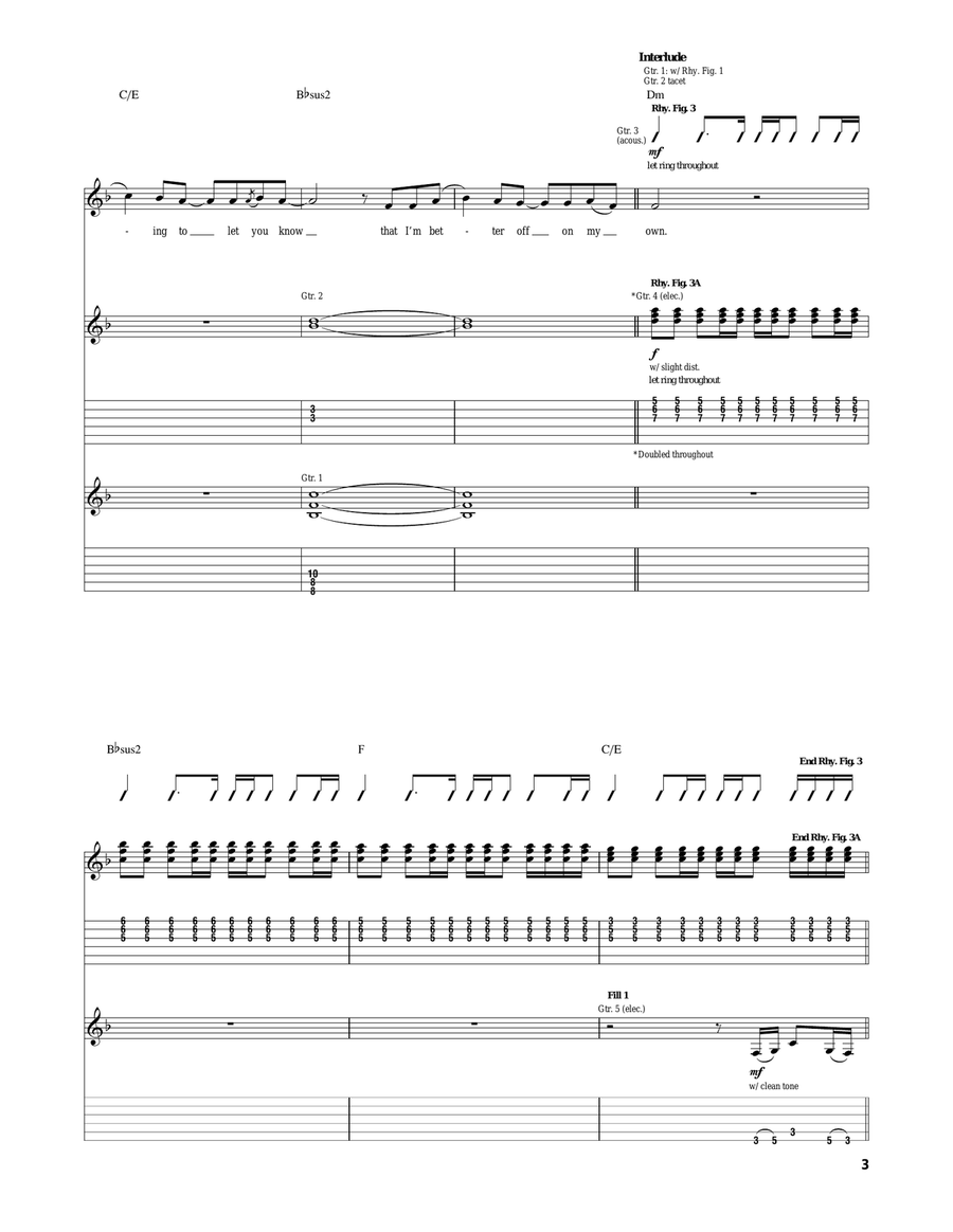 Pieces Pieces Acoustic Guitar scores gallery preview page 3