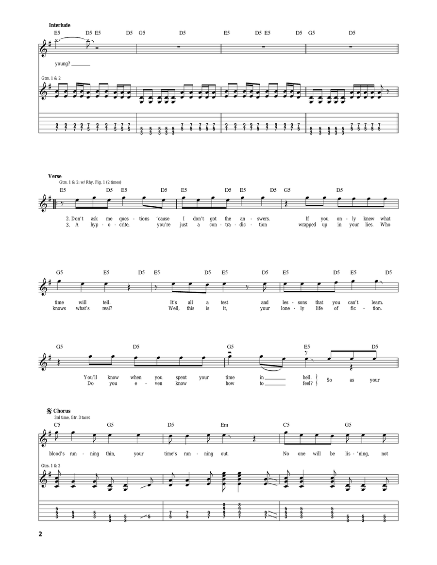 Welcome To Hell Welcome To Hell Acoustic Guitar scores gallery preview page 2