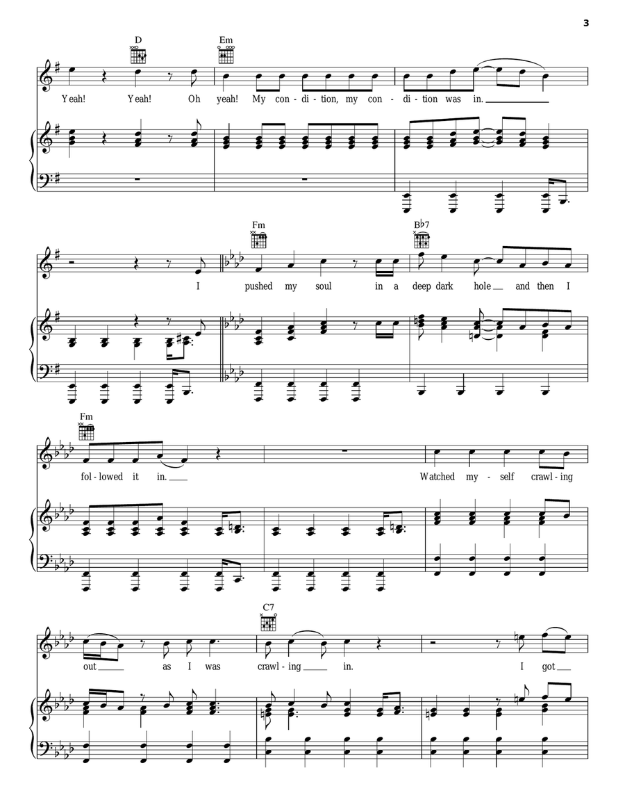 Just Dropped In (To See What Condition My Condition Was In) Piano, Vocal, Guitar scores gallery preview page 3