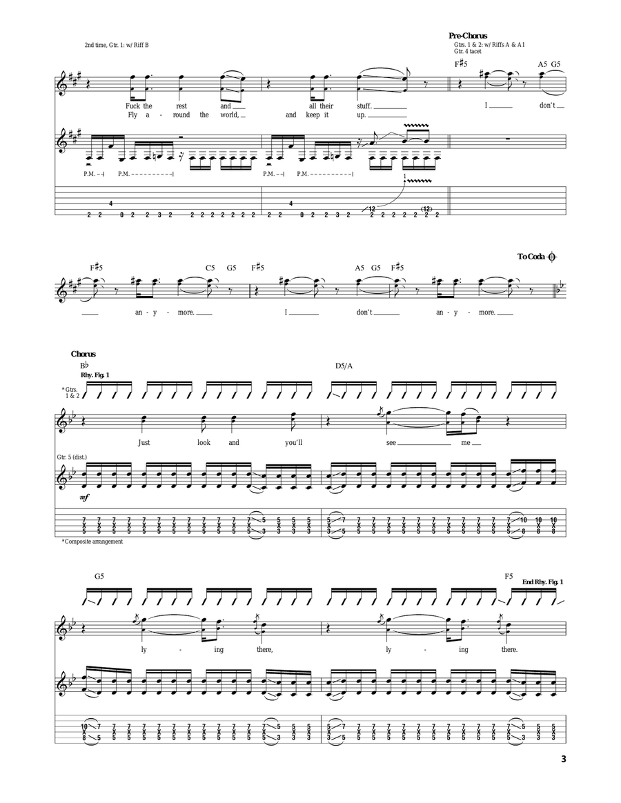 Illegal I Song Illegal I Song Acoustic Guitar scores gallery preview page 3