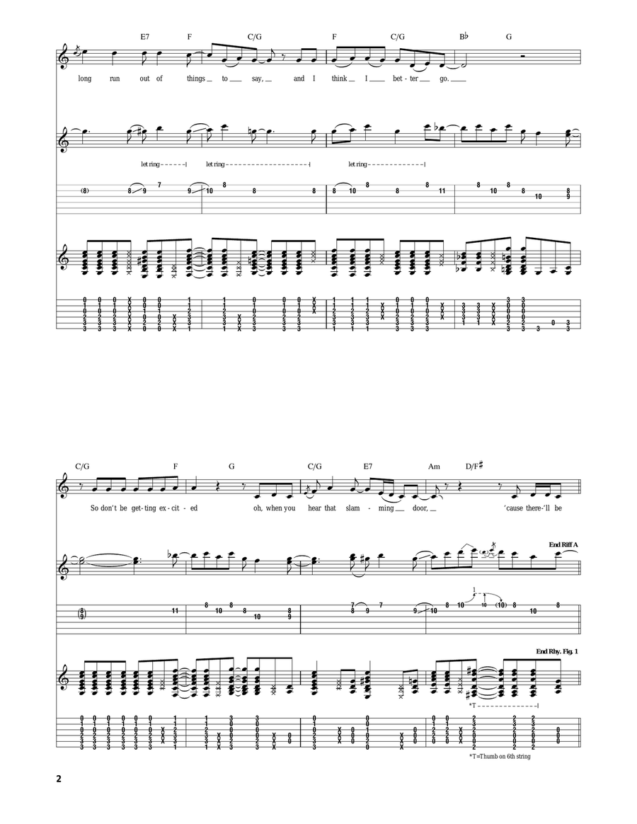 One Less Set Of Footsteps Acoustic Guitar scores gallery preview page 2