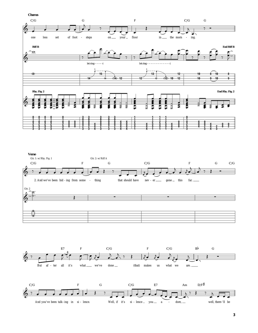 One Less Set Of Footsteps Acoustic Guitar scores gallery preview page 3