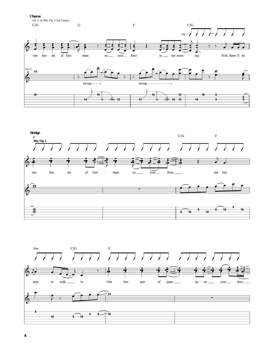 One Less Set Of Footsteps Acoustic Guitar scores gallery preview page 4