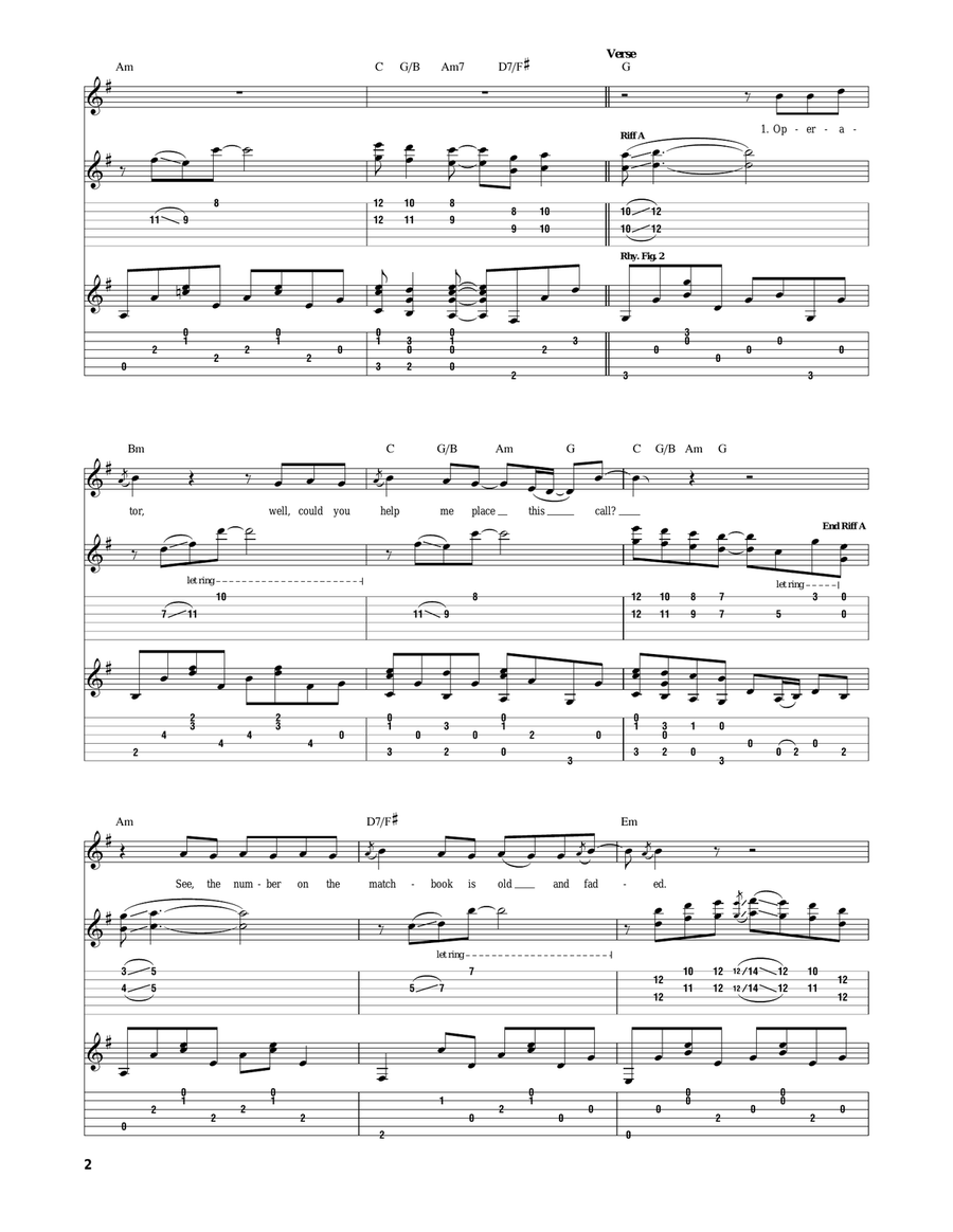 Operator (That's Not The Way It Feels) Acoustic Guitar scores gallery preview page 2