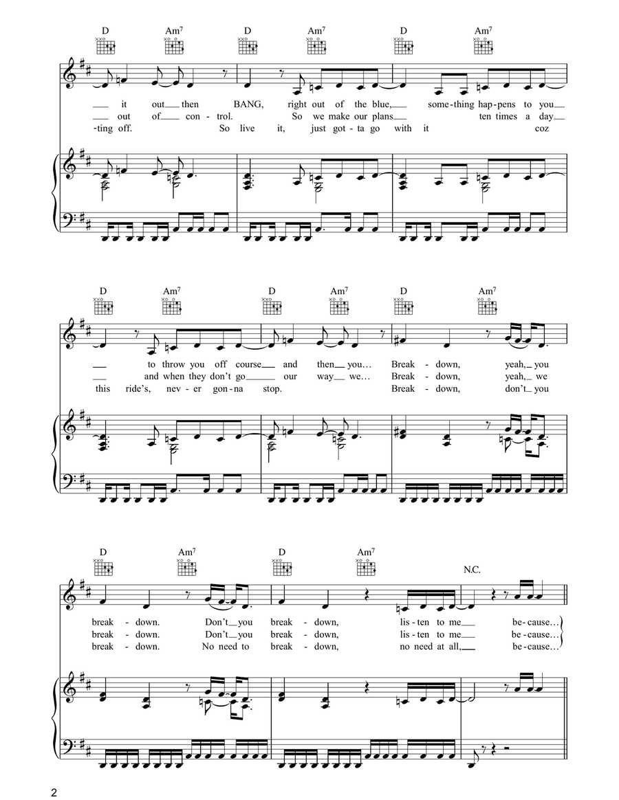Just A Ride Just A Ride Piano, Vocal, Guitar scores gallery preview page 2