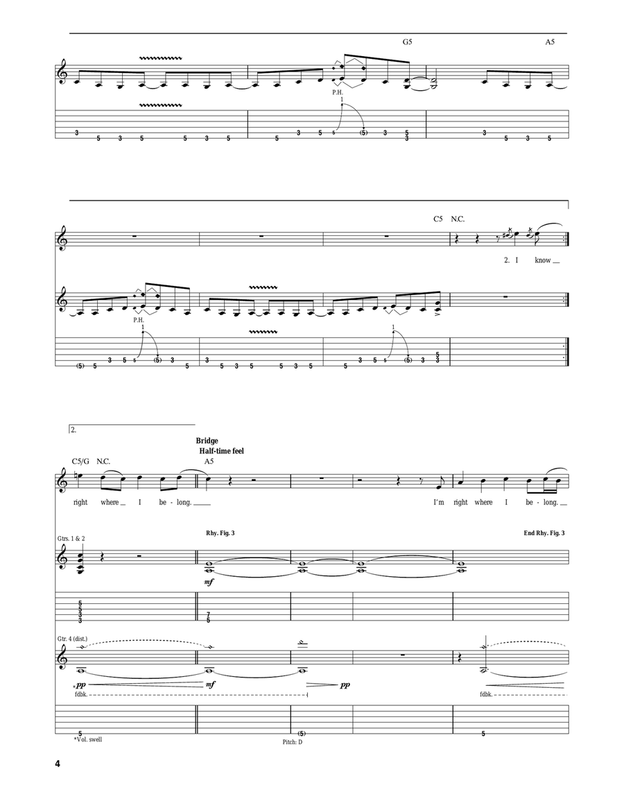 Right Where I Belong Right Where I Belong Acoustic Guitar scores gallery preview page 4