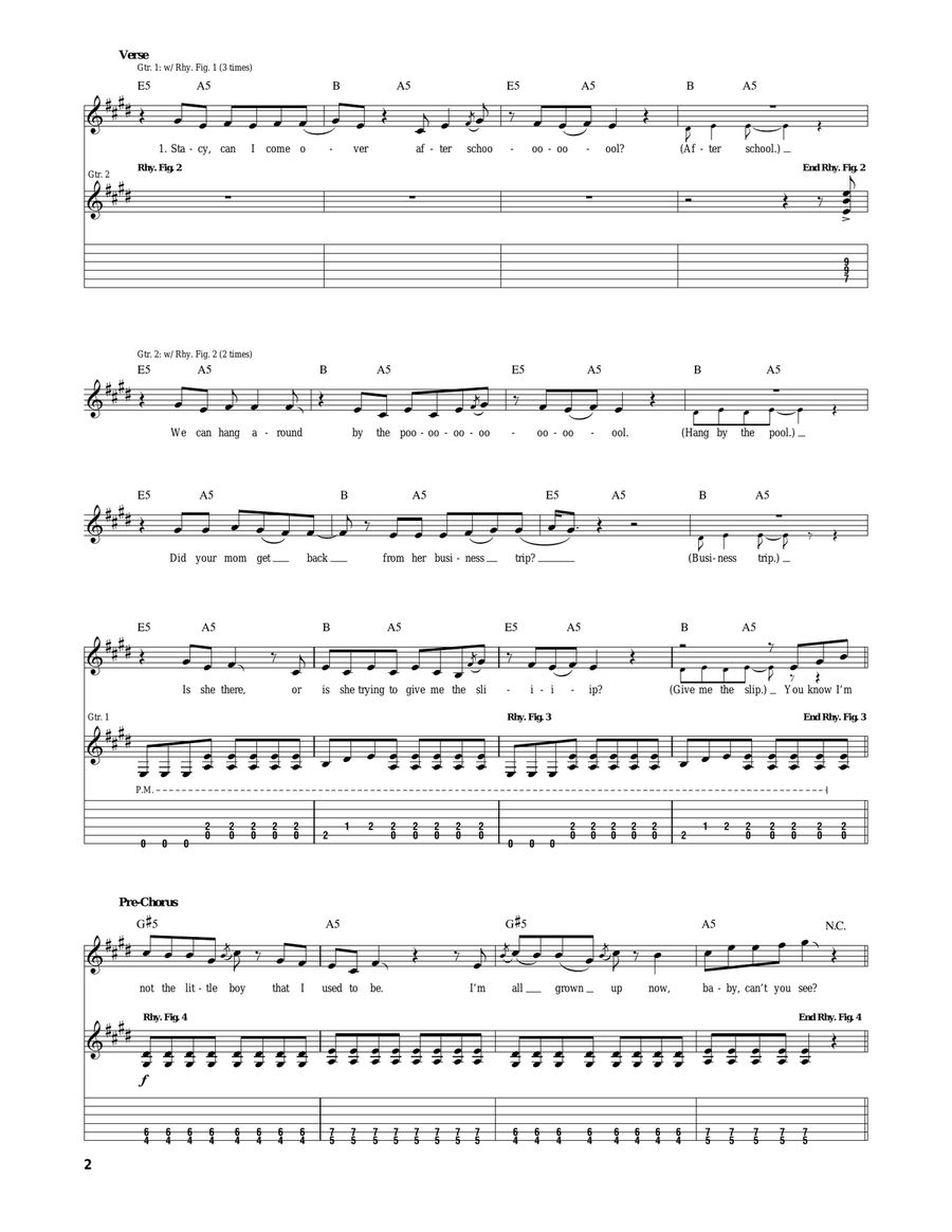 Stacy's Mom Stacy's Mom Acoustic Guitar scores gallery preview page 2