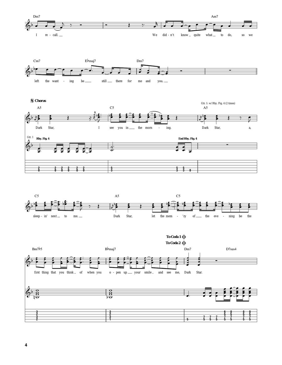 Dark Star Dark Star Acoustic Guitar scores gallery preview page 4