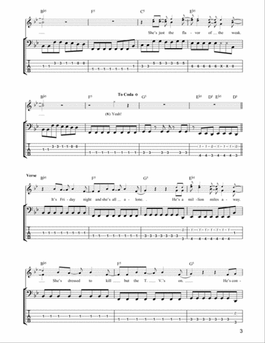 Flavor Of The Weak Guitar Tablature scores gallery preview page 3