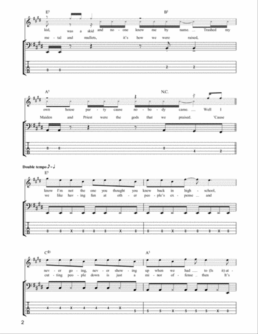 Fat Lip Guitar Tablature scores gallery preview page 2