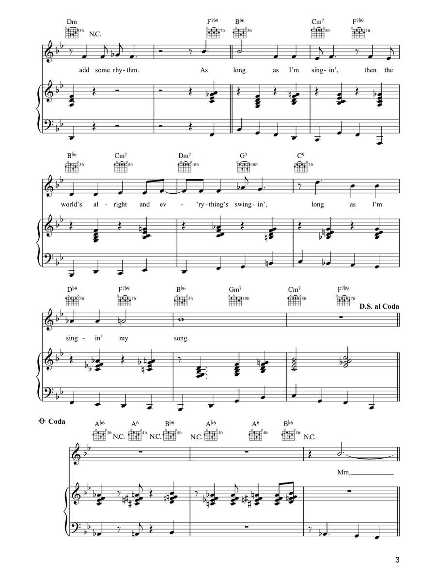 As Long As I'm Singing Piano, Vocal, Guitar scores gallery preview page 3