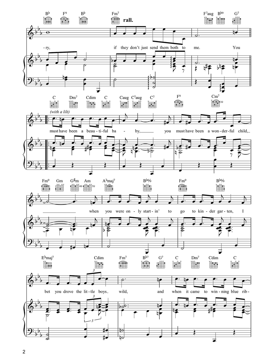You Must Have Been A Beautiful Baby Piano, Vocal, Guitar scores gallery preview page 2