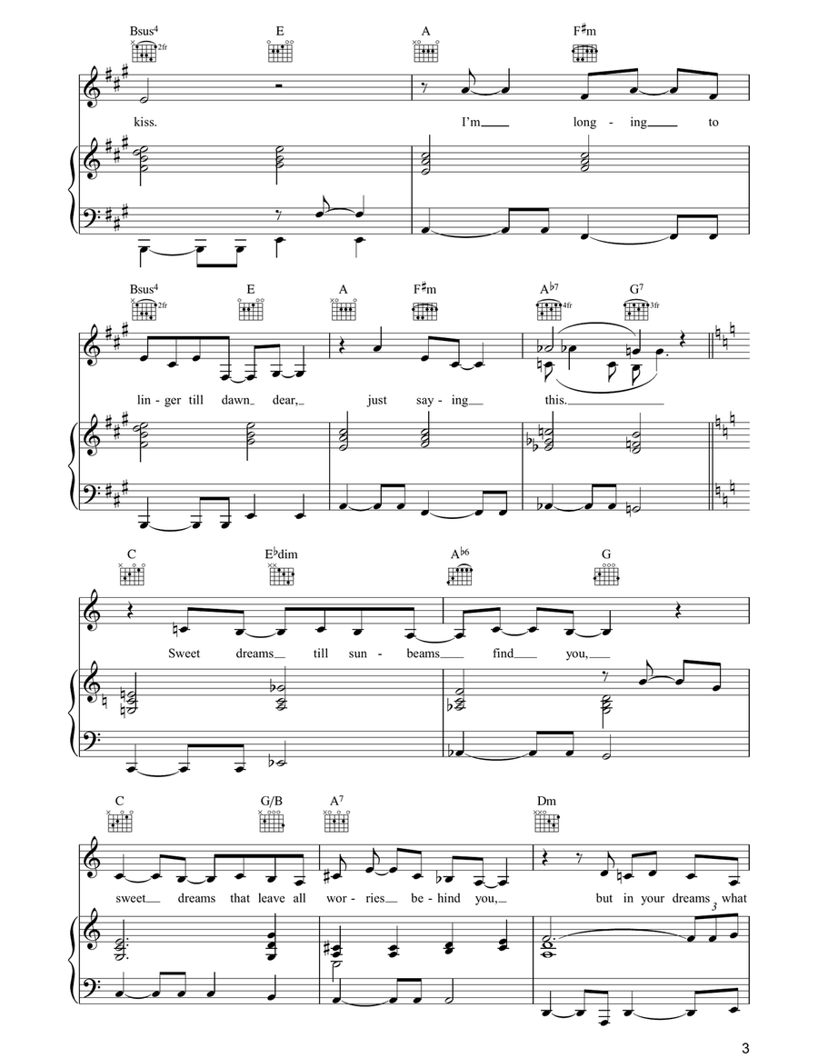 Dream A Little Dream Of Me Piano, Vocal, Guitar scores gallery preview page 3