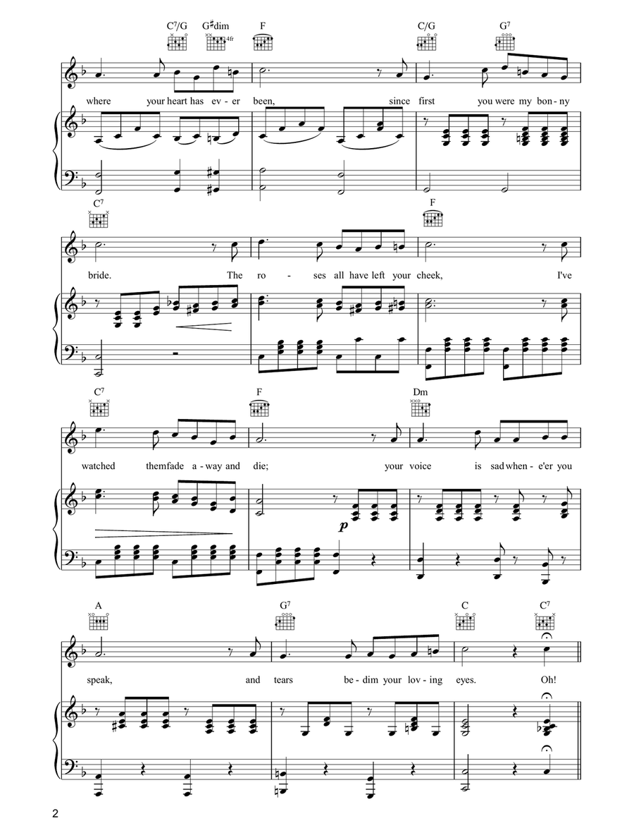 I'll Take You Home Again, Kathleen Piano, Vocal, Guitar scores gallery preview page 2