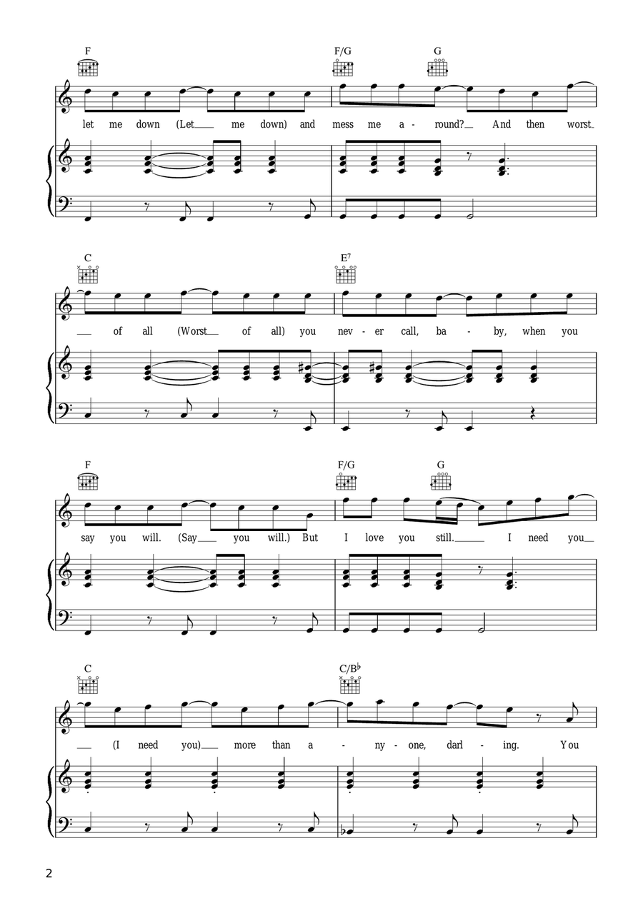 Build Me Up Buttercup Build Me Up Buttercup Piano, Vocal, Guitar scores gallery preview page 2