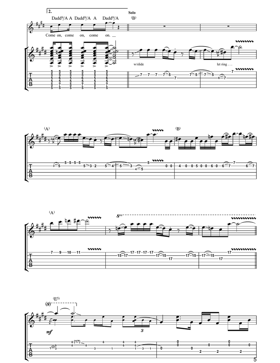 Something For The Pain Something For The Pain Guitar Tablature scores gallery preview page 5